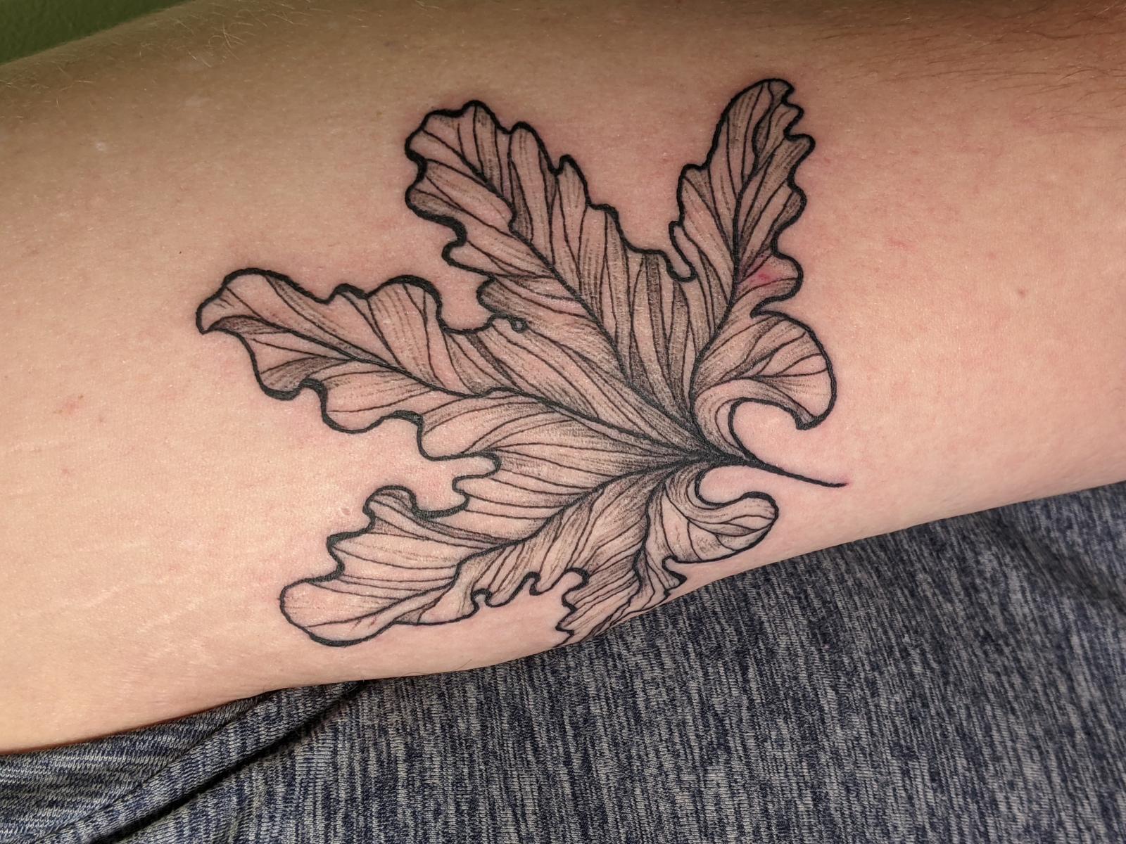 Leaf Tattoo by Quinn DeRuiter